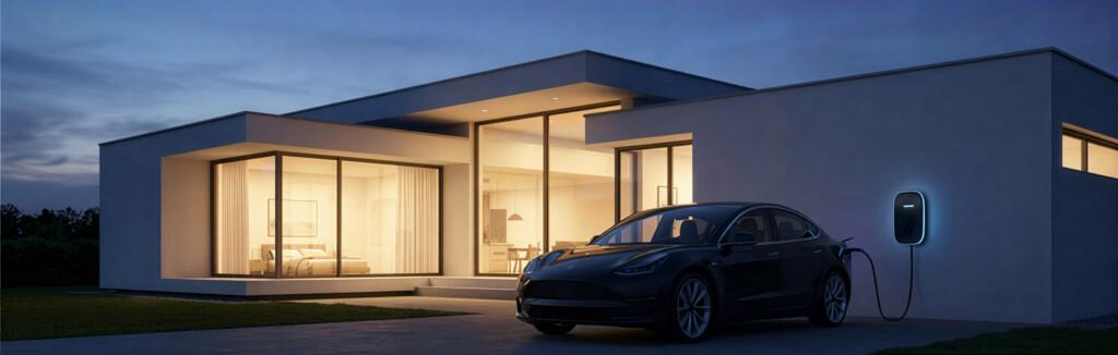 E-Auto wird an Wallbox geladen